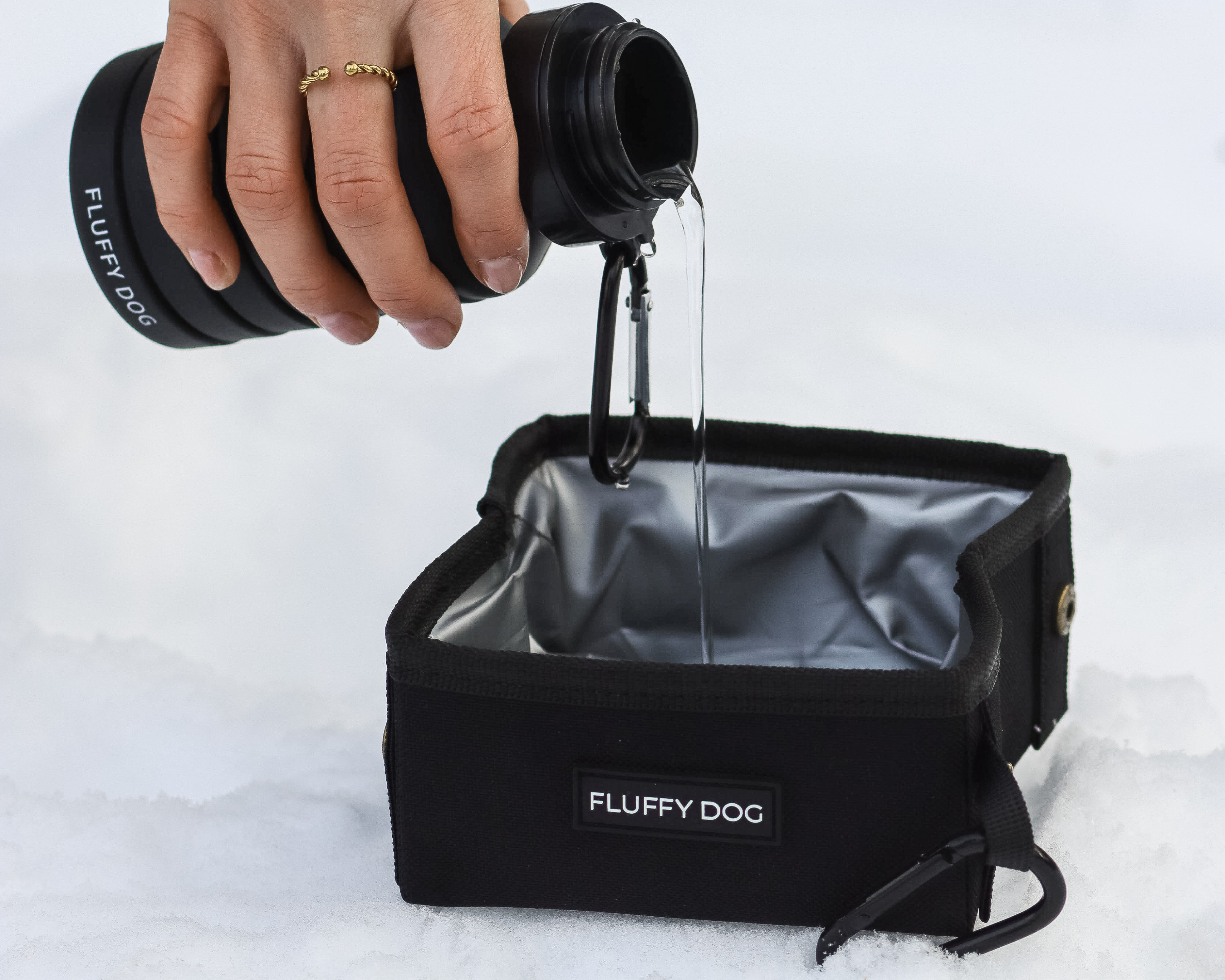 Outdoor Travel Set: Drinking Bottle &amp; Foldable Bowl for on the Go